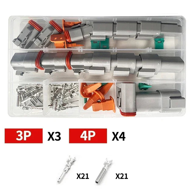 1Set Deutsch DT Series Multi-Pin Bundle (2P/3P/4P/6P/8P) | 22-16AWG Sealed Plug & Socket for Auto Electronics Upgrade DT04-2P