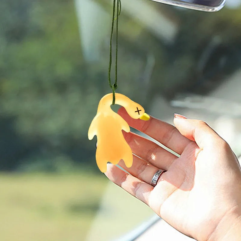 10/1PCS Cartoon Cute Anime Color-Changing Roast Duck Pendant Diy Kawaii Car Accessories Keychain Back Packaging Accessories Gift