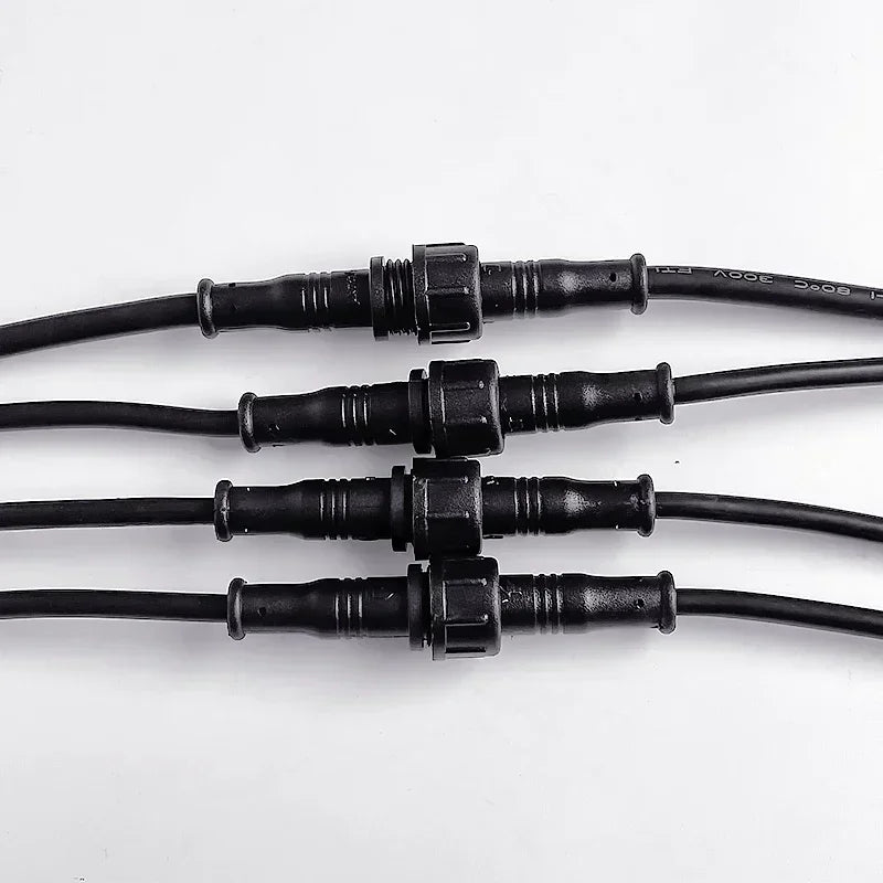 M12 Male-Female Waterproof Adapter 2/3/4/5 Pin - 20cm Length IP65 Cable Head for LED Bar/Neon Light Connection