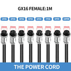 1PCS GX16 Auto Waterproof Connectors 2-10 Pins with Power Cable Line Socket Plug—Suitable for Industrial Machinery and Equipment