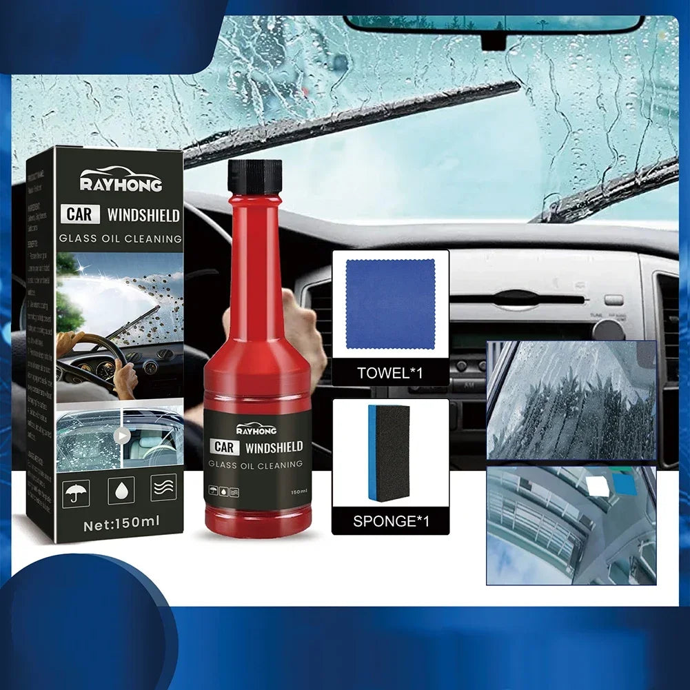150ml Car Glass Oil Film Remover - Windshield Cleaner, Stain & Rain Scratch-Free Wiper Fluid Amagi