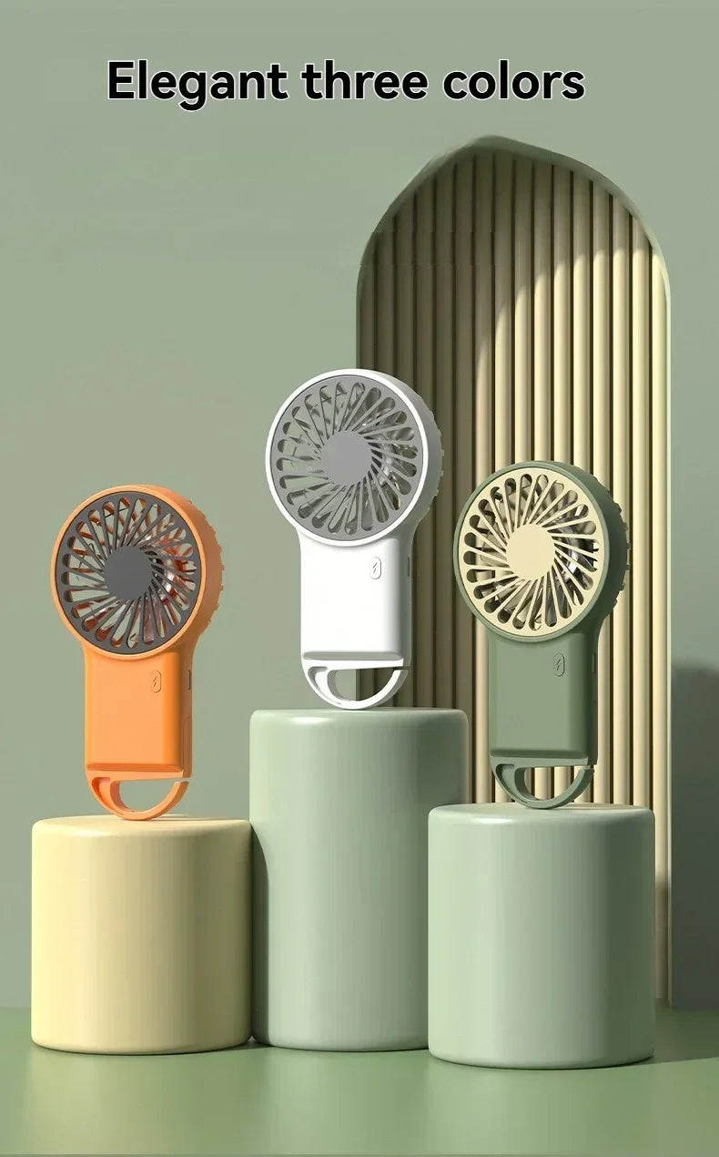 Creative Mini Handheld Small Fan USB Charging Portable 3 Speed High Wind Desktop Office Travel Pocket Fan Hangable Buckle Amagi