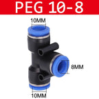10PCS PE/PEG Plastic Quick Connector - 4-12mm Push In Fitting for Air Hose & Tube, Industrial & Home Pneumatic Systems
