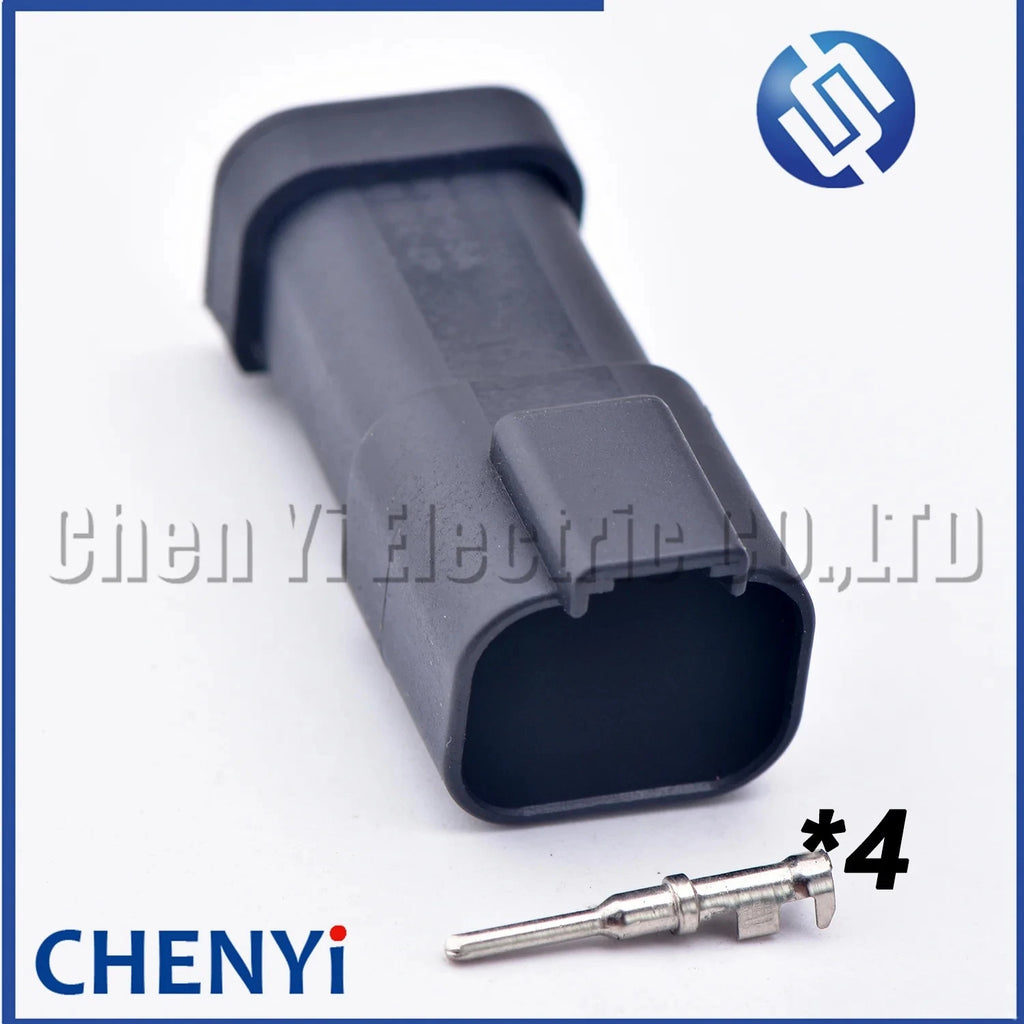 4 Pin Black DT series Connector Waterproof Plug Socket DT06-4S DT04-4P DT06-4S-E005 DT04-4P-E005 For Engineering Vehicle Deutsch