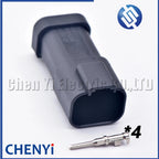 4 Pin Black DT series Connector Waterproof Plug Socket DT06-4S DT04-4P DT06-4S-E005 DT04-4P-E005 For Engineering Vehicle Deutsch