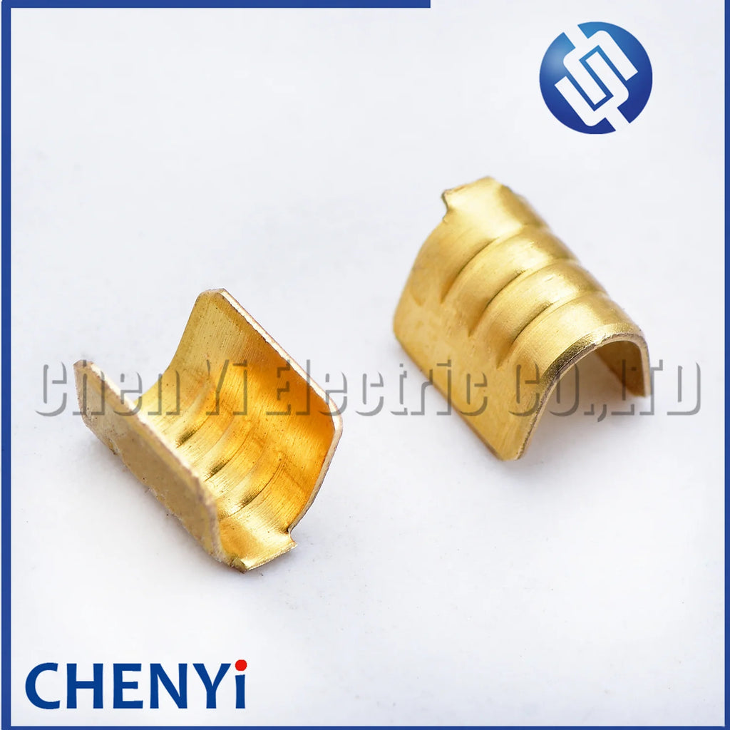 100 Pcs wire crimping brass terminal blocks wire docking and parallel terminals Copper strip joint For C-type U-type