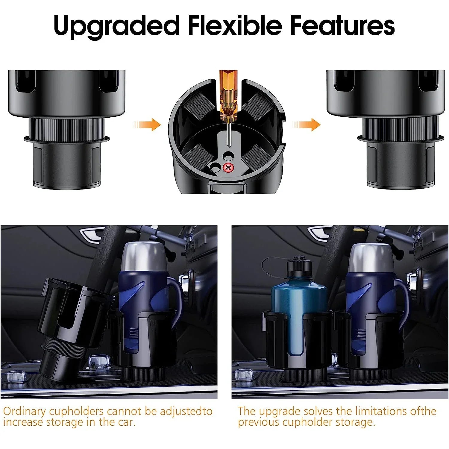 Cup Holder for Cars Large Adjustable Car Holder Expander Vehicle Mounted Universal Model Cups Holder Auto Storage Supplies Amagi
