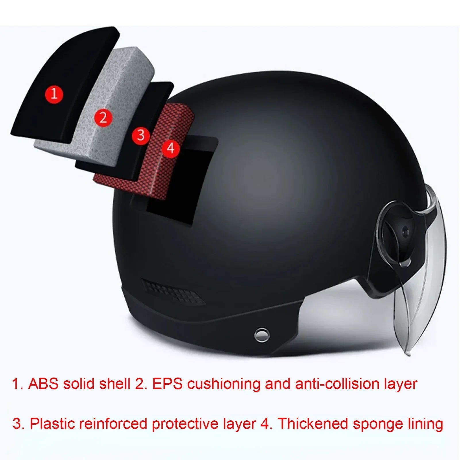 Electric Bicycle Motorcycle Dot Certified Electric Vehicle Helmets Men Women Four Seasons Sun Protection Lightweight Half E-bike