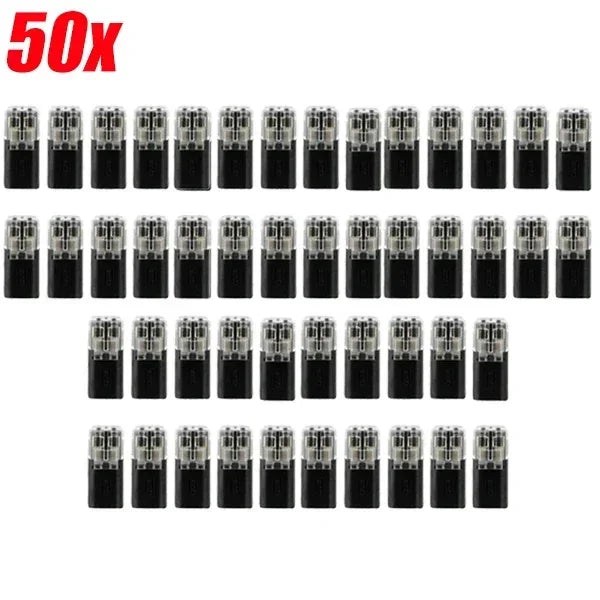 50-1Pcs 2 Pin Way Plug Wire Cable Snap Connectors Waterproof Electric Wire Double-Wire Plug-In Connector with Locking Buckle