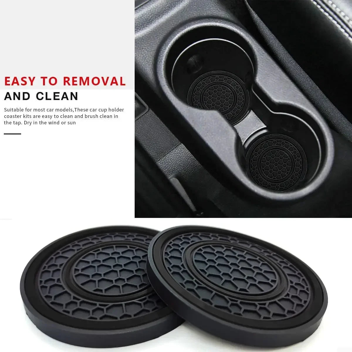 2pcs 7cm Non-slip Car Water Cup Pad Mat for Bottle Holder Coaster Auto Interior Anti-skid Cup Holders Amagi