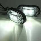 2Pcs Set White Marker Lights 12V LED Car Side Marker Tail Light 24V Trailer Truck Lamp Waterproof Plastic Signal Lamp
