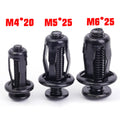Universal Car License Plate Screws Mounting Kit M4 M5 M6 Auto Fastener Expansion Nuts Carbon Steel Black Bolts for Bumper Frame