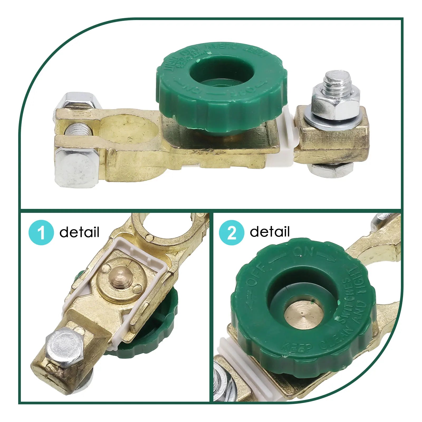 Auto Battery Terminals Quick Disconnect Isolator Cut Off Switch Auto Cables Connectors Wire Fits Standard Negative Terminal