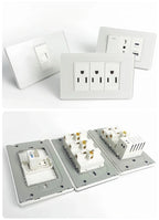 118 Series Glass Panel Wall Switch Socket, US Mexico Standard, USB and Type-C Charging Ports, 1/2/3/4 Gang Options