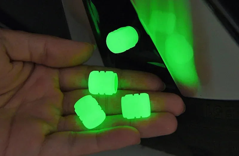 Luminous Car Tire Valve Cap 20/1PCS Fluorescent Night Glowing Decor Motorcycle Bike Wheel Nozzle Dustproof Tyre Valve Stem Caps