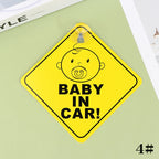 1PC Baby On Board Sign with Suction Cup Car Window Yellow REFLECTIVE Warning Sign 12CM Safe Driving Accesorios