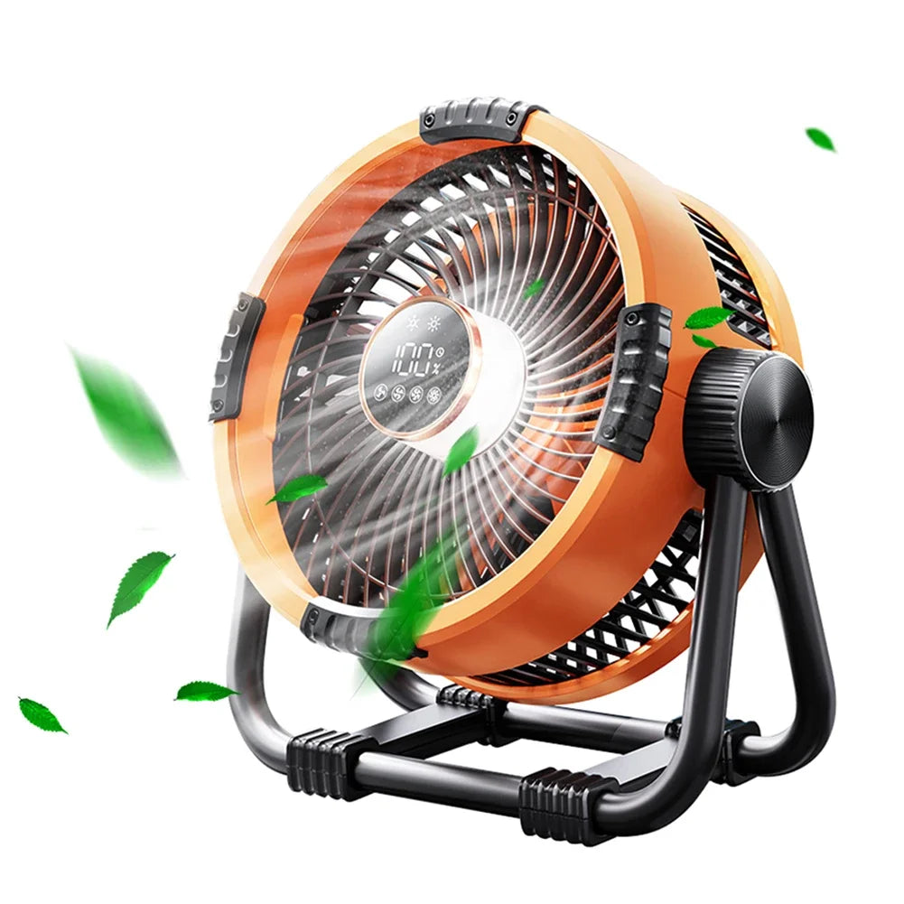 Portable Camping Fan with LED Lantern Outdoor Tent Fan 20000mAh Rechargeable Battery Powered Fan for Camping Motorcycle Amagi