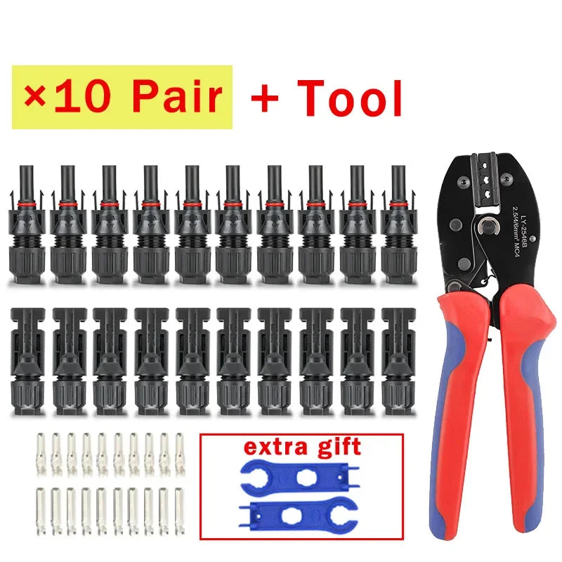 400/200/100/40/20/10 Pcs Photovoltaic Solar Connector 1000V30A Wholesale Panel Connectors Kit for PV/MC Cable 2.5/4/6mm²