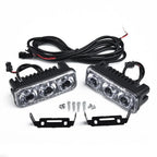 2pcs 3LED Car Work Light DRL Spotlight Super White High Power Waterproof Car Daytime Running Light Fog Lamp Driving Lamp