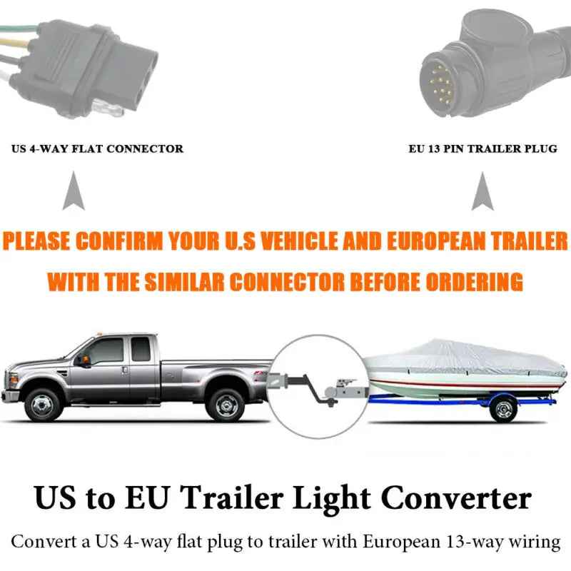 4 Pin Flat Plug To European 7 Pin Connector 4 To 7 Trailer Light Converter Electrical Adapter Socket Trailer Accessories