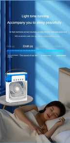 Motorcycle 3 in 1 USB Mini Air Conditioner Portable Cooling Fan with Humidifier and Night Light for Home Office Desktop Amagi