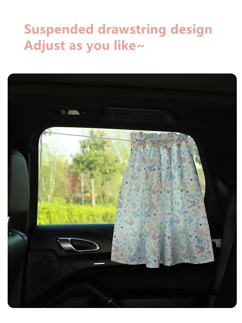 Baby Car Suction Cup Curtain Window Sunshade Cover Cute Universal Side Window Sunshade UV Protection for Kid Baby Children Amagi