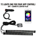 Car RGB LED Strip Light Automotive Interior Foot 36/48 LED APP/Remote/Voice Control Atmosphere Decorative Lamp Ambient Amagi