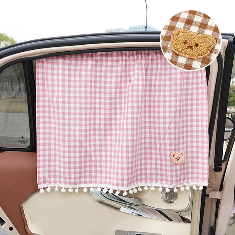 Suction Cup Curtain In The Car Window Sunshade Cover Cartoon Universal Side Window Sunshade UV Protection For Kid Baby Children