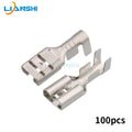 100pcs 6.3 Automobile wiring copper terminal 250 spring terminal height 0.4 thick copper tinned DJ622-D6.3C