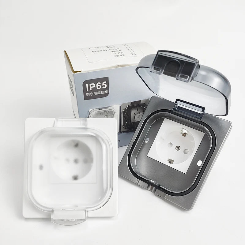 IP65 Waterproof Outdoor Socket- 16A High Power Wall Plate, 250V US/Thai Style 10A Receptacle, Bathroom & Weatherproof Electrical