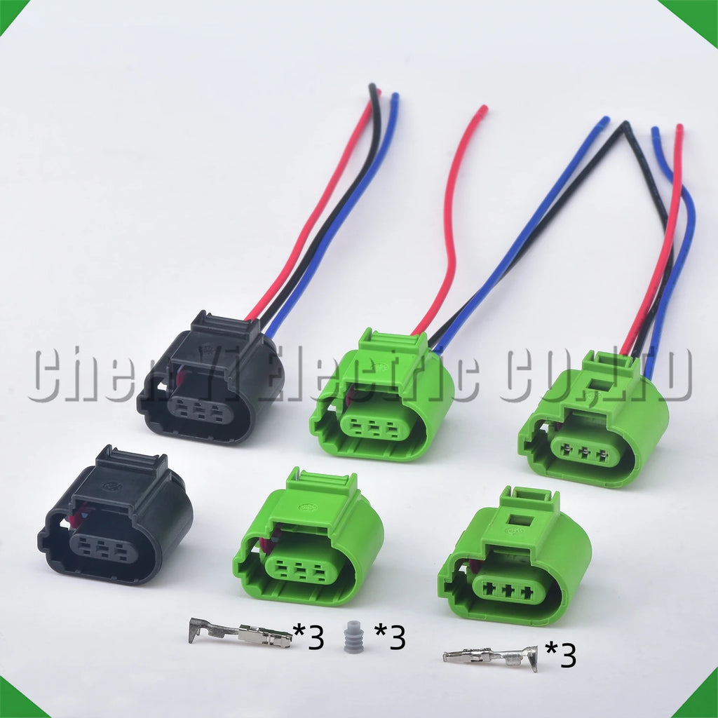 3 pin automotive connector camshaft knock fuel air conditioner pressure sensor plug 8e0...