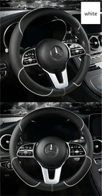 38 Cm/15 Inches Universal Car Faux Leather Steering Wheel Cover Sweat-absorbent And Breathable Handle Interior Upgrade New Amagi