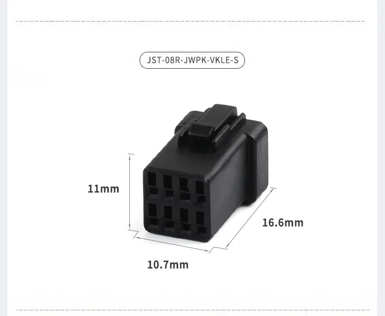 1 Set 2 3 4 6 8 Pin JST Miniature Small Current Rearview Mirror Black Electrical Connectors Wire Harness Plug for Motorcycle