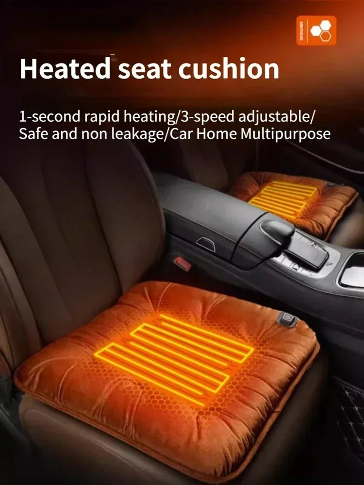 Car Heated Seat Cushion USB Power Graphene Heated Seat Pad 3 Levels Heating Seat Cushion for Park Stadium Car Travel Amagi