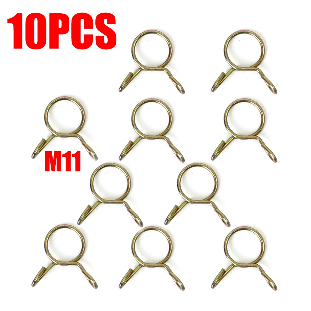 20/10Pcs Spring Hoop Hose Clamp Zinc Plated Pipe Clip Fuel Tube Water Pipe Air Tubing Fixed Clip Assortment Kit Home Hardware