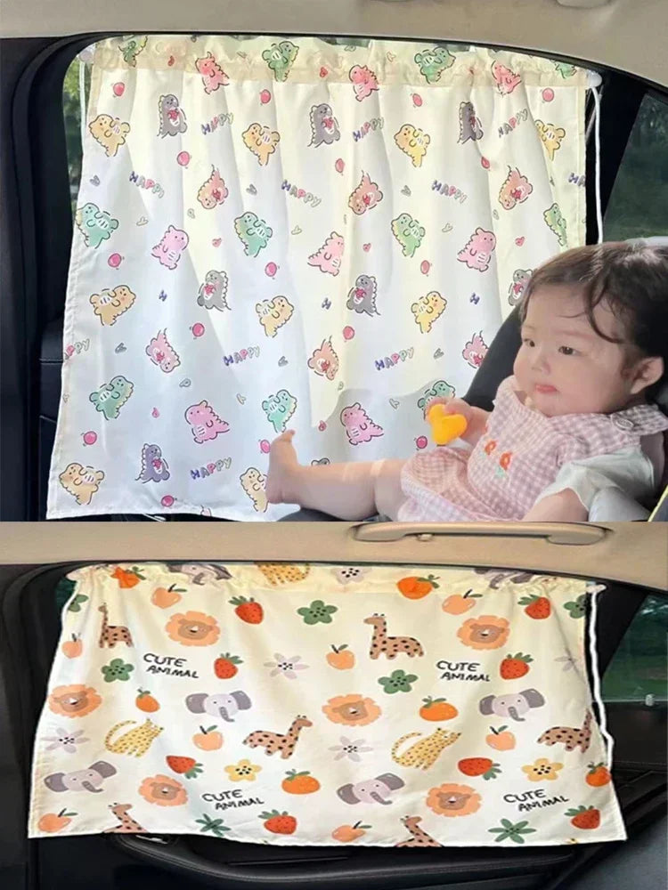 Baby Car Suction Cup Curtain Window Sunshade Cover Cute Universal Side Window Sunshade UV Protection for Kid Baby Children Amagi