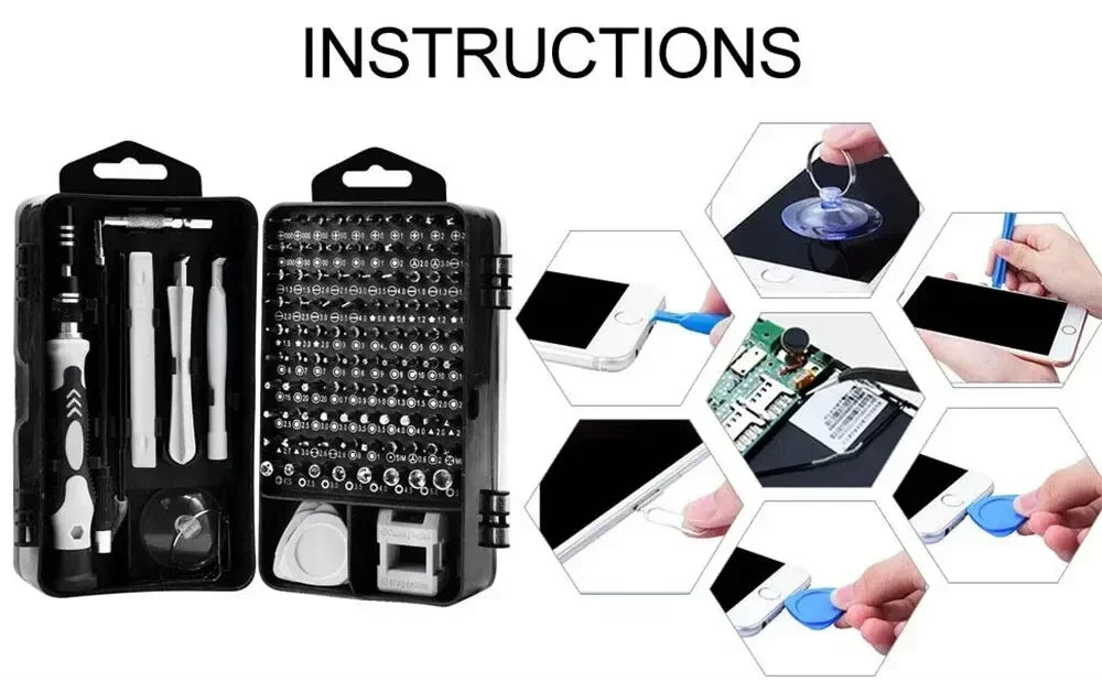 Car 115-in-1 Screwdriver Tool Set: Get Ready For Any Repair Job - IncludesTools For Cellphones, Laptops, Cameras & More Amagi