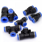 50/200 PCS PE Pneumatic Fittings 4/6/8/10/12/14/16mm Quick Connect Slip Lock Tee, 3-Way Plastic Air Water Hose Tube Connector