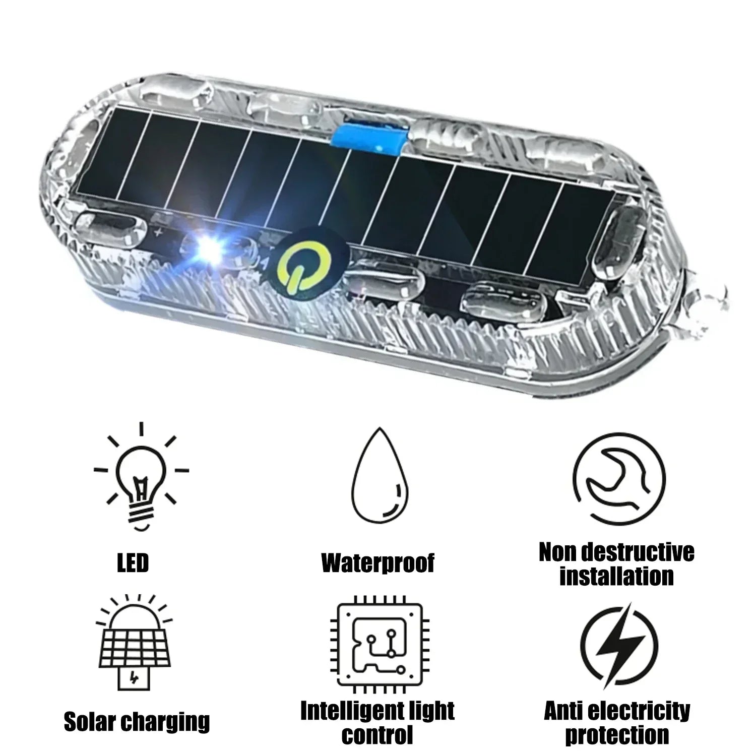 Motorcycle Solar Flashing Warning Light Led Warning Safety Flashing Light Anti-rear Strobe Light For Electric Bicycle Amagi