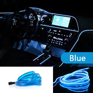 1M/3M/5M USB LED Ambient Light For Car LED Panel Dashboard Neon Strip Interior Decorations Atmosphere EL Light Line Tube With