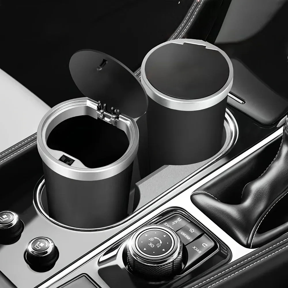 Auto Garbage Bin Ashtray Leak-proof Car Cup Holder Trash Can with Cover Storage Box Bucket Waterproof Acessory Amagi