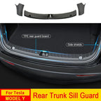 For Tesla Model Y Trunk Sill Protector Premium TPE Rubber Boot Bumper Guards with ABS Sides Bar Fender Cover for Enhanced amagi