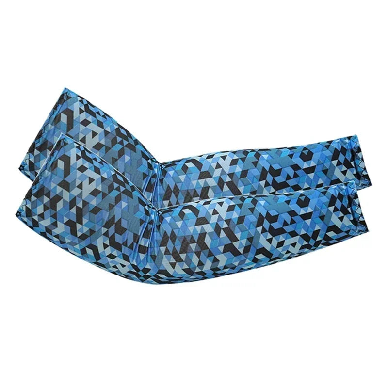 Camouflage Ice Silk Sleeve Cover Men Women Sun Protection Windproof Arm Sleeves Oversleeve for Outdoor Fishing camping Cycling