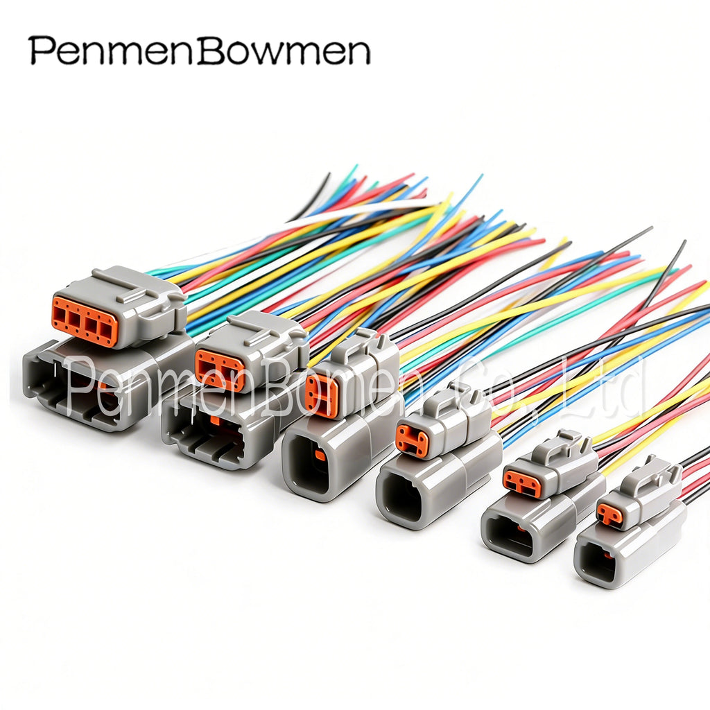 1 Set 2 3 4 6 8 12 Pin Deutsch DTM Car Electrical Cable Connectors Female Male DTM06 2 3 4 6 8 12S DTM04 Plug Wire Harness