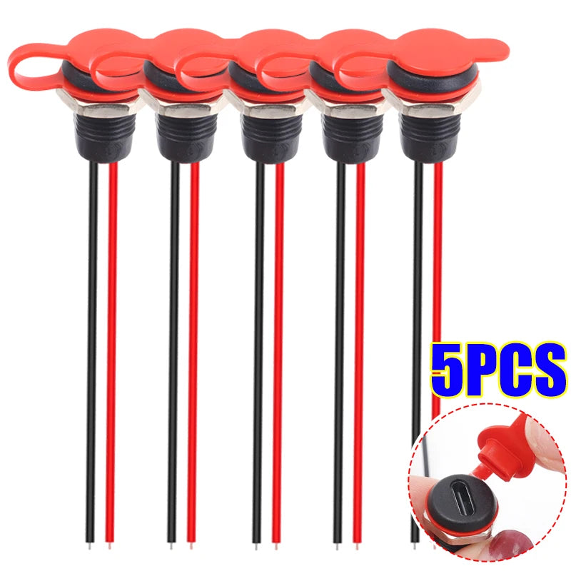 Type-C Female Chassis 2Pin Type-C Female Socket Connector Waterproof Jack Female Charging Port 3A USB-C Charger Plug Socket