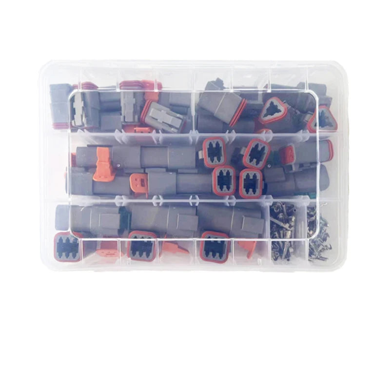 1/5 Boxes 250pcs Deutsch DT Series Waterproof Wire Connector Kit Automotive Sealed Plug with Pins DT06-2/3/4/6S DT04-2/3/4/6P