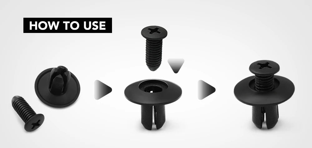 8mm Hole Door Rivet Plastic Clip 100/50 Fasteners Black Cars Lined Cover Barbs Rivet Auto Fasteners Retainer Push Pin Clips Tool