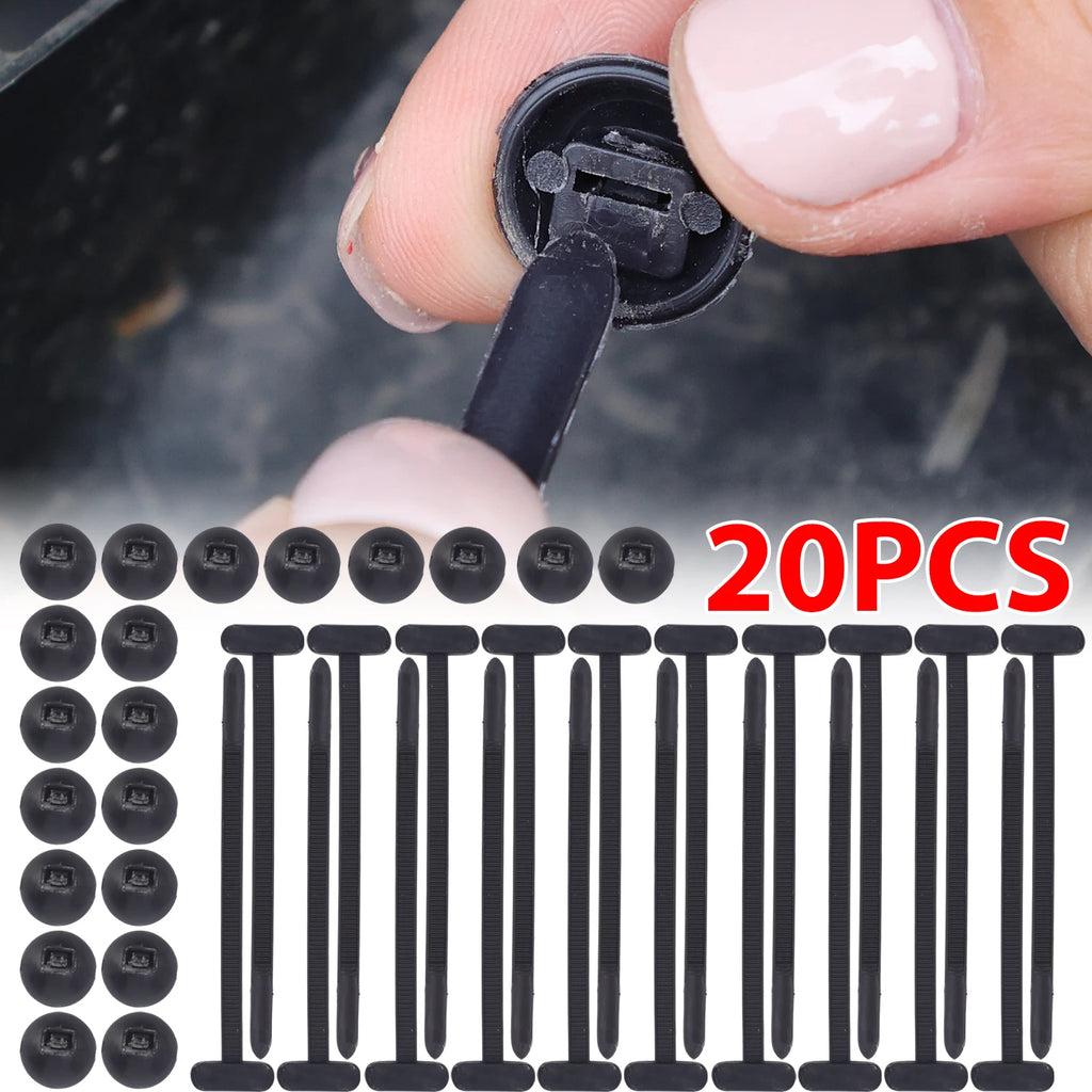 Nylon Cable Tie Buckle Universal Car Fender Trunk Engine Guard Panel Wire Management Secure Auto Fastener Screw Replacement Clip
