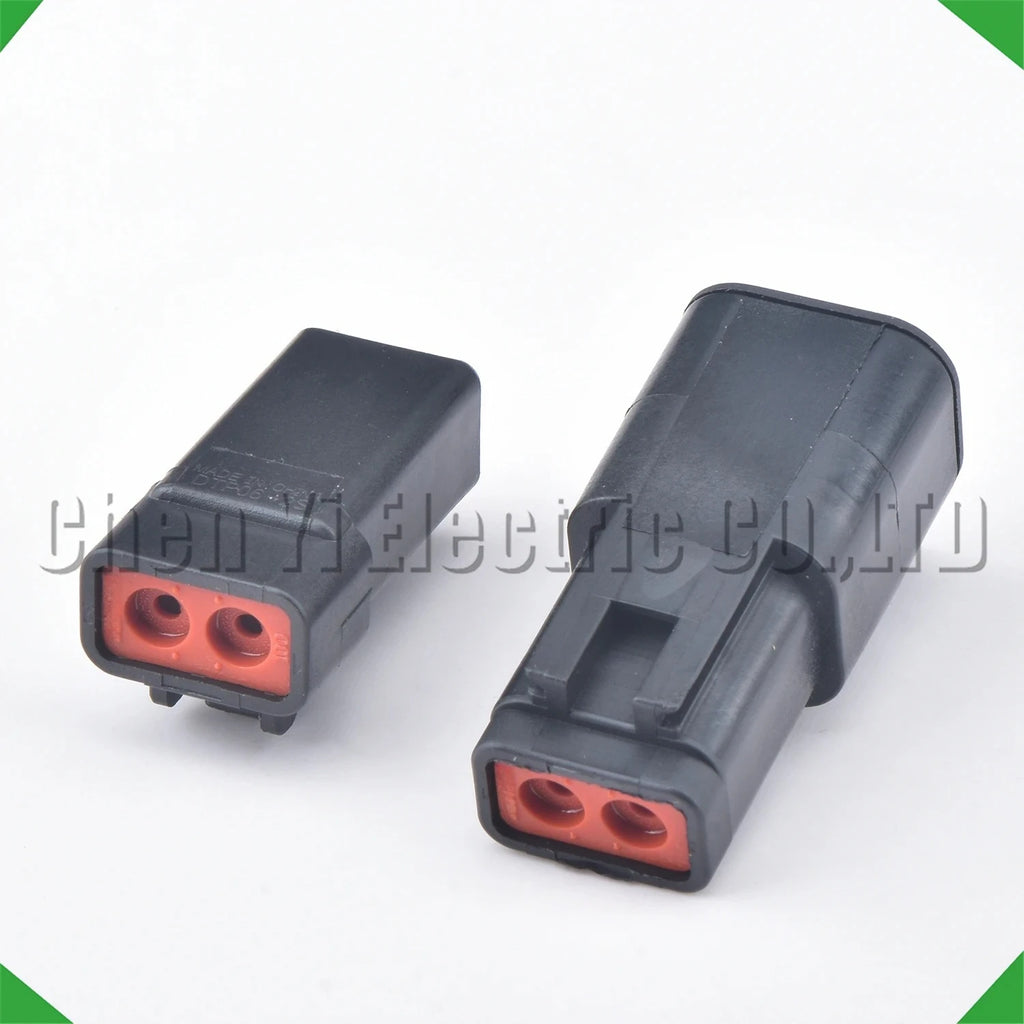 2-Pin Connector Connector series Black Automotive waterproof connector DTP06-2S DTP04-2P