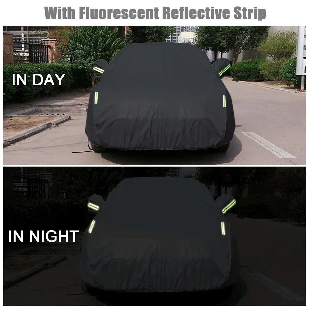 Universal For Audi A3 A4 A5 A6 A7 B7 B8 C5 Q2 Q3 Q5 7 Body Full Covers Black/Silver Outdoor Sun Snow Rain Protection Cover Amagi